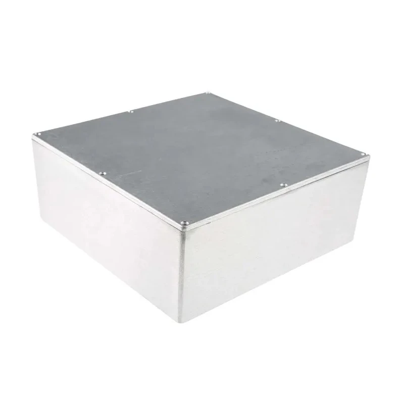RS PRO Silver Silver Lid Die Cast Aluminium Enclosure IP66 100 mm x 250 mm x 250 mm IP66