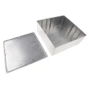 RS PRO Silver Silver Lid Die Cast Aluminium Enclosure IP66 100 mm x 250 mm x 250 mm IP66