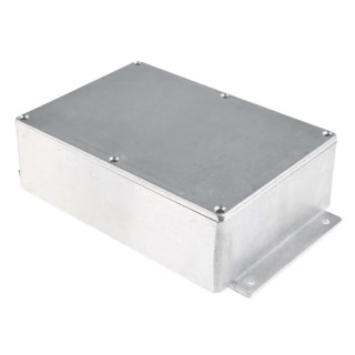 RS PRO Flanged Silver Lid Die Cast Aluminium Enclosure, 55.3 mm x 201.7 mm x 121.2 mm 517-3771