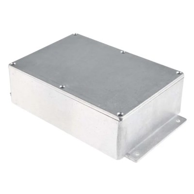 RS PRO Flanged Silver Lid Die Cast Aluminium Enclosure, 55.3 mm x 201.7 mm x 121.2 mm 517-3771