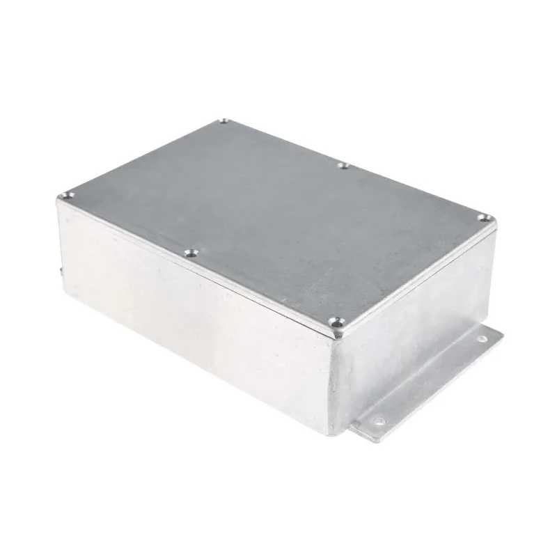 RS PRO Flanged Silver Lid Die Cast Aluminium Enclosure, 55.3 mm x 201.7 mm x 121.2 mm 517-3771