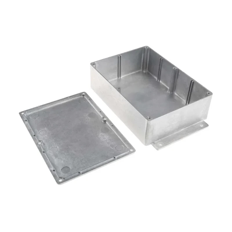 RS PRO Flanged Silver Lid Die Cast Aluminium Enclosure, 55.3 mm x 201.7 mm x 121.2 mm 517-3771