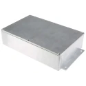 RS PRO Flanged Silver Lid Die Cast Aluminium Enclosure, IP54, 55.5 mm x 252 mm x 146.1 mm IP54