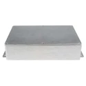 RS PRO Flanged Silver Lid Die Cast Aluminium Enclosure, IP54, 55.5 mm x 252 mm x 146.1 mm IP54