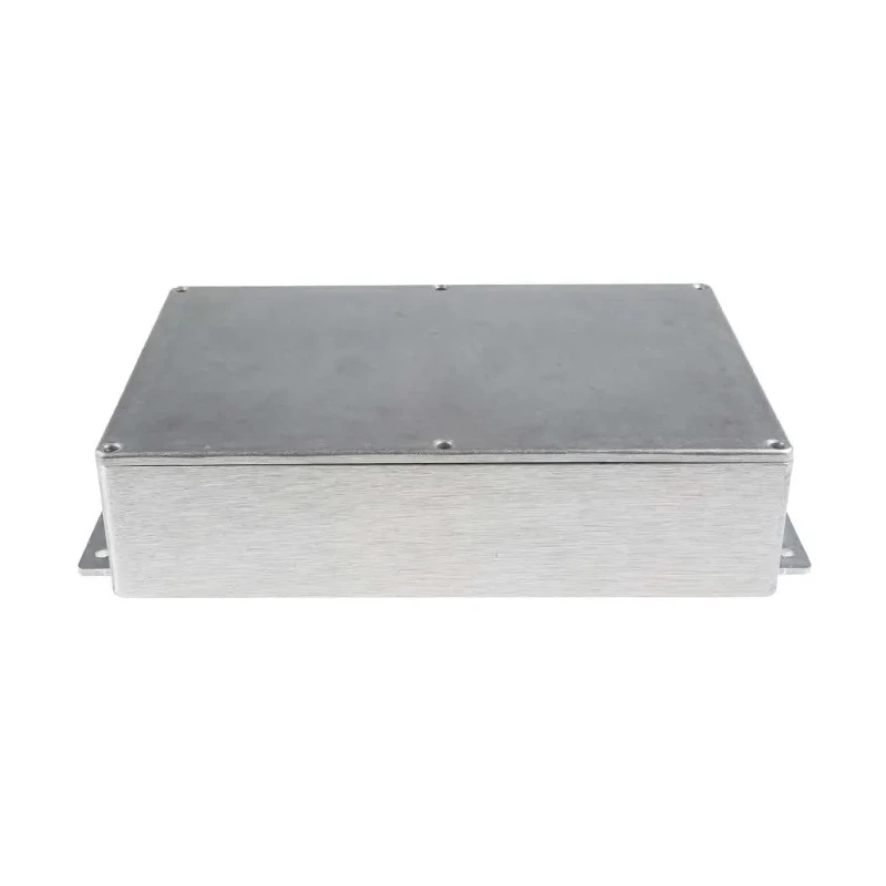 RS PRO Flanged Silver Lid Die Cast Aluminium Enclosure, IP54, 55.5 mm x 252 mm x 146.1 mm IP54