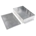 RS PRO Flanged Silver Lid Die Cast Aluminium Enclosure, IP54, 55.5 mm x 252 mm x 146.1 mm IP54