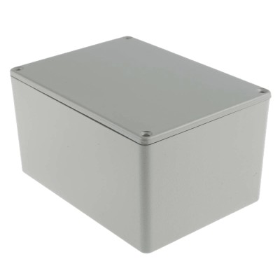 RS PRO Grey Grey Lid Die Cast Aluminium Enclosure 76.7 mm x 139.1 mm x 101.5 mm 517-3872
