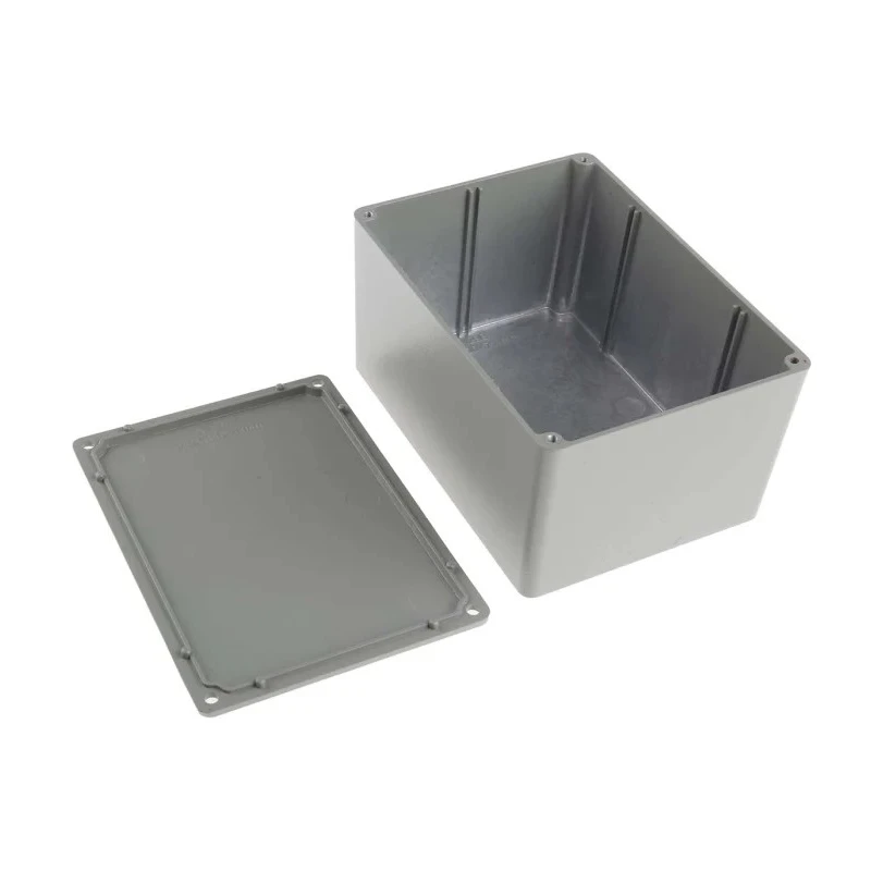 RS PRO Grey Grey Lid Die Cast Aluminium Enclosure 76.7 mm x 139.1 mm x 101.5 mm 517-3872