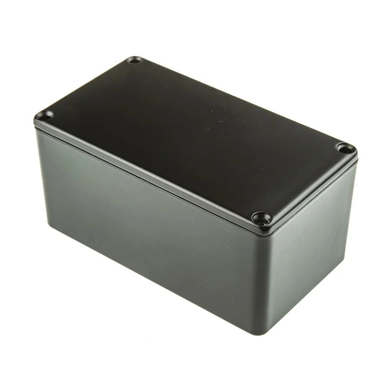 RS PRO Black Black Lid Die Cast Aluminium Enclosure 55.1 mm x 114.4 mm x 63.7 mm 517-4049