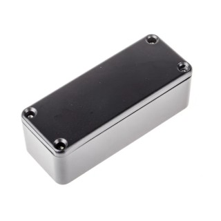 RS PRO Black Black Lid Die Cast Aluminium Enclosure IP66 30.3 mm x 89.1 mm x 35 mm IP66