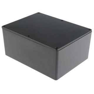 RS PRO Black Black Lid Die Cast Aluminium Enclosure IP66 Protection 76.3 mm x 165.8 mm x 127.3 mm IP66