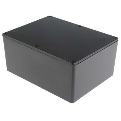 RS PRO Black Black Lid Die Cast Aluminium Enclosure IP66 Protection 76.3 mm x 165.8 mm x 127.3 mm IP66