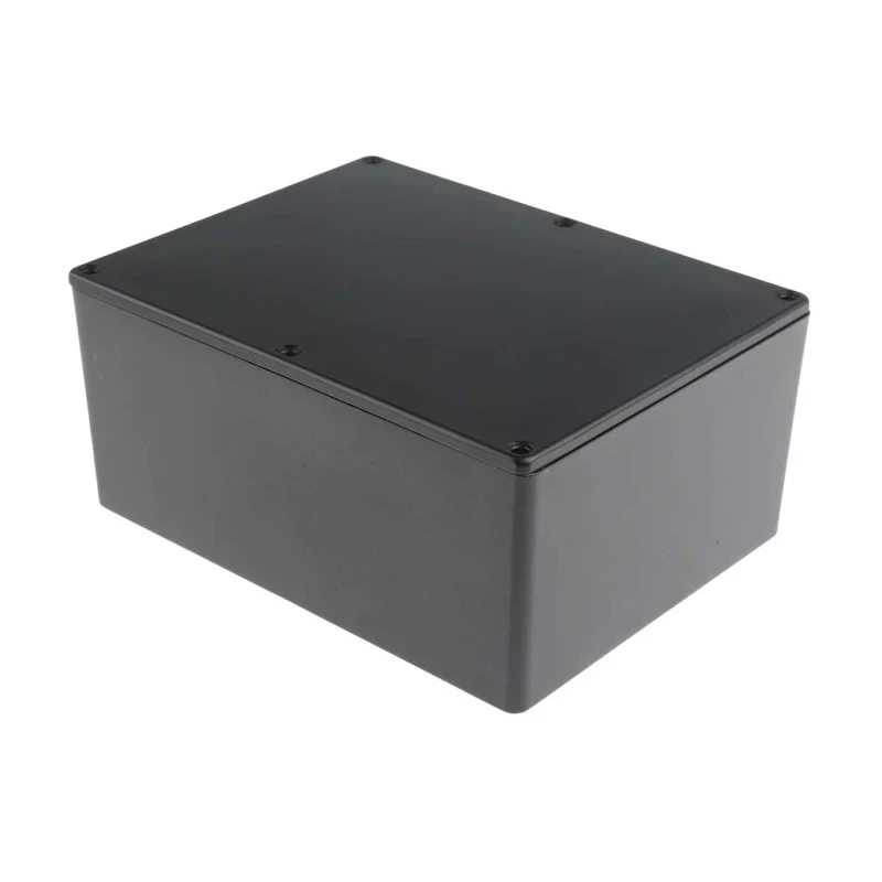 RS PRO Black Black Lid Die Cast Aluminium Enclosure IP66 Protection 76.3 mm x 165.8 mm x 127.3 mm IP66