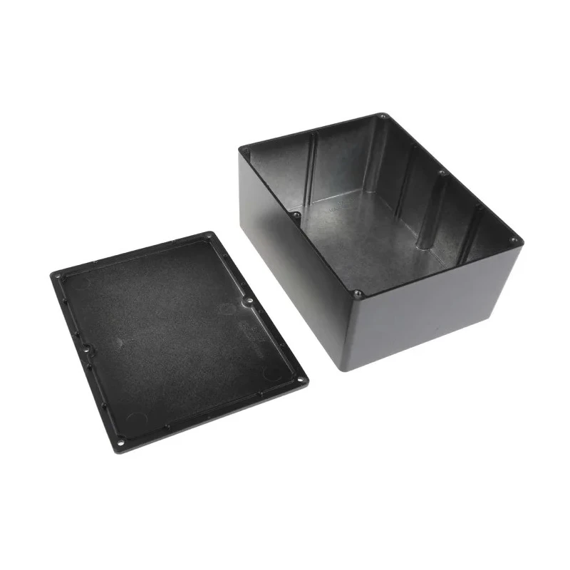 RS PRO Black Black Lid Die Cast Aluminium Enclosure IP66 Protection 76.3 mm x 165.8 mm x 127.3 mm IP66