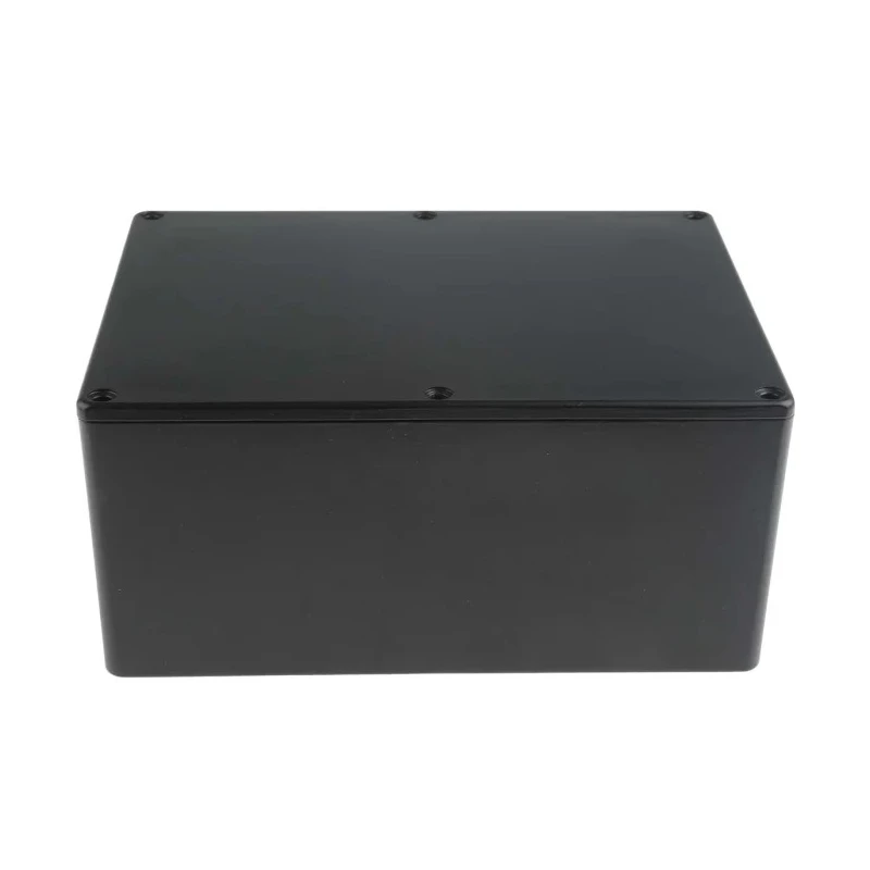 RS PRO Black Black Lid Die Cast Aluminium Enclosure IP66 Protection 76.3 mm x 165.8 mm x 127.3 mm IP66