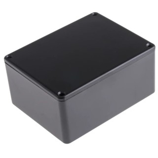 RS PRO Black Black Lid Die Cast Aluminium Enclosure IP66 55.1 mm x 114.7 mm x 89.7 mm IP66