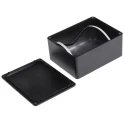 RS PRO Black Black Lid Die Cast Aluminium Enclosure IP66 55.1 mm x 114.7 mm x 89.7 mm IP66