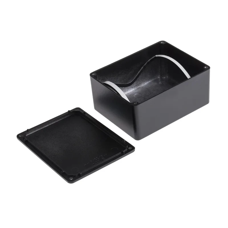RS PRO Black Black Lid Die Cast Aluminium Enclosure IP66 55.1 mm x 114.7 mm x 89.7 mm IP66