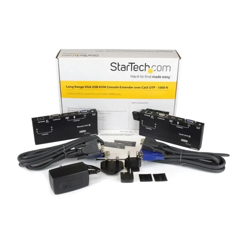 StarTech.com USB VGA KVM Extender Pair 2 Ports USB Keyboard/Mouse 1920x1200 Resolution 18W Power 300m SV565UTPUL