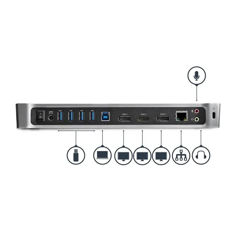 StarTech.com USB 3.0 Docking Station USB Type B, USB Type A Ports with HDMI, DisplayPort 3840 x 2160 pixel USB3DOCKH2DP