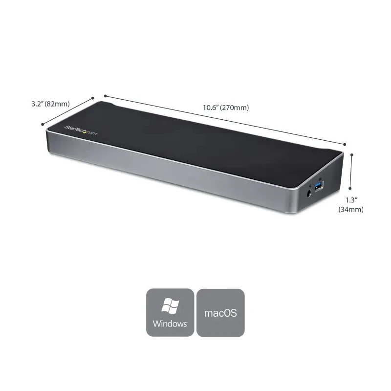 StarTech.com USB 3.0 Docking Station USB Type B, USB Type A Ports with HDMI, DisplayPort 3840 x 2160 pixel USB3DOCKH2DP