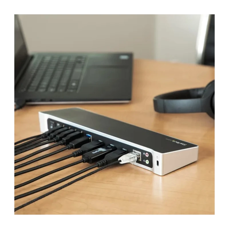 StarTech.com USB 3.0 Docking Station USB Type B, USB Type A Ports with HDMI, DisplayPort 3840 x 2160 pixel USB3DOCKH2DP