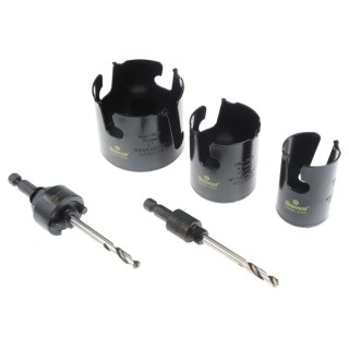 Starrett 76 mm Diameter Tungsten Carbide Tipped Multi-Purpose Hole Saw Set for Ceramic, Wood, Medium Density KMP11021