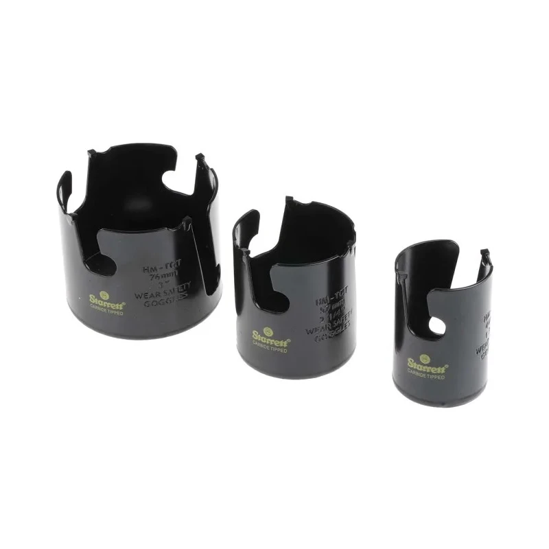 Starrett 76 mm Diameter Tungsten Carbide Tipped Multi-Purpose Hole Saw Set for Ceramic, Wood, Medium Density KMP11021