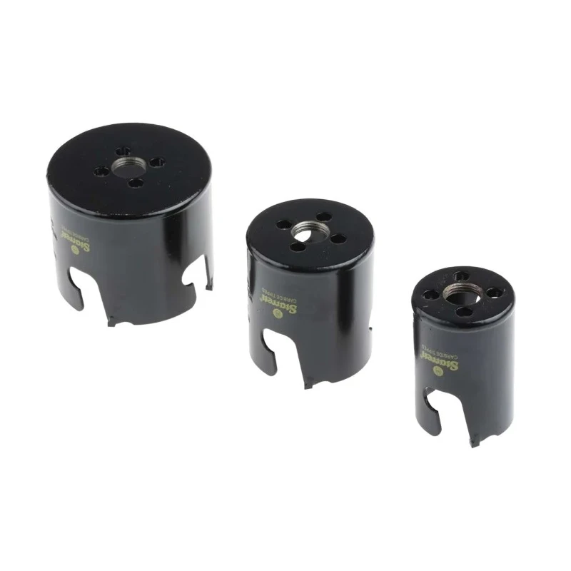 Starrett 76 mm Diameter Tungsten Carbide Tipped Multi-Purpose Hole Saw Set for Ceramic, Wood, Medium Density KMP11021