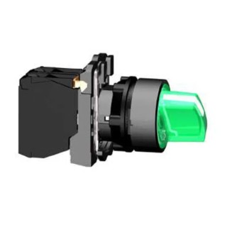Schneider Electric Knob Selector Switch Illuminated 3 Positions SPDT 22 mm Cutout Diameter Harmony XB5 XB5AK133M5