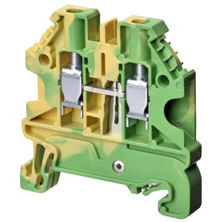 Omron XW5G Series DIN Rail Terminal Block Yellow Green 4mm² 1-Level Screw XW5GS40111