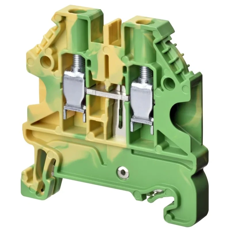 Omron XW5G Series DIN Rail Terminal Block Yellow Green 4mm² 1-Level Screw XW5GS40111