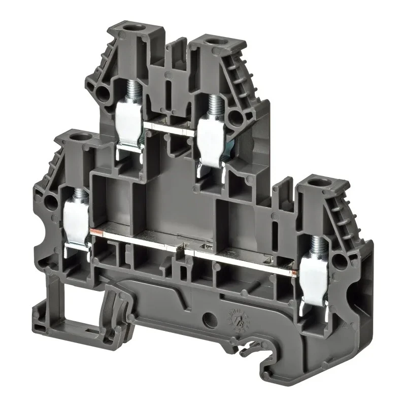 Omron XW5T Series DIN Rail Terminal Block Grey 4mm² 2-Level Screw XW5TS40112