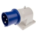Scame IP44 Blue Wall Mount 2P+PE Right Angle Industrial Power Connector 32A 230V IP44 2423293