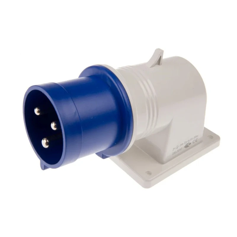 Scame IP44 Blue Wall Mount 2P+PE Right Angle Industrial Power Connector 32A 230V IP44 2423293