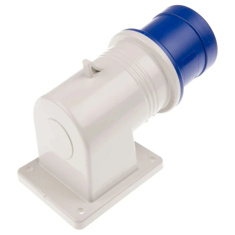 Scame IP44 Blue Wall Mount 2P+PE Right Angle Industrial Power Connector 32A 230V IP44 2423293
