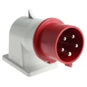 Scame IP44 Red Wall Mount 3P+N+PE Right Angle Industrial Power Connector 32A 415V