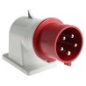 Scame IP44 Red Wall Mount 3P+N+PE Right Angle Industrial Power Connector 32A 415V