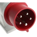 Scame IP44 Red Wall Mount 3P+N+PE Right Angle Industrial Power Connector 32A 415V
