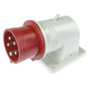 Scame EUREKA IP44 Red Wall Mount 3P+N+PE Right Angle Industrial Power Connector 16A 415V IP44