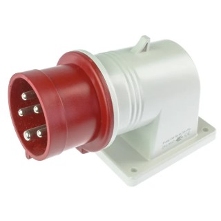 Scame EUREKA IP44 Red Wall Mount 3P+N+PE Right Angle Industrial Power Connector 16A 415V IP44