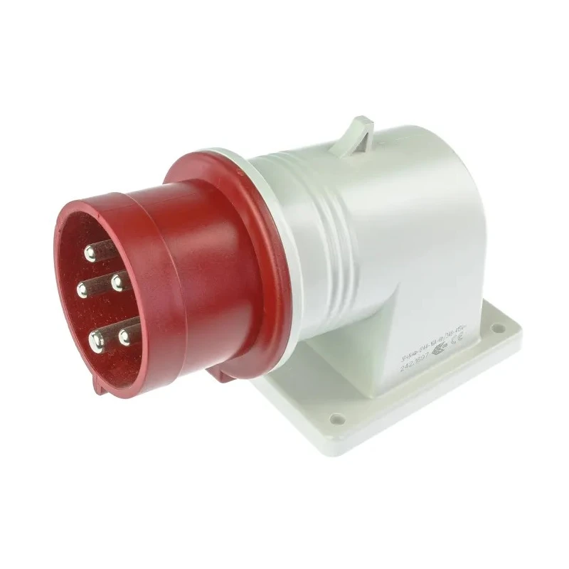 Scame EUREKA IP44 Red Wall Mount 3P+N+PE Right Angle Industrial Power Connector 16A 415V IP44