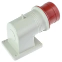 Scame EUREKA IP44 Red Wall Mount 3P+N+PE Right Angle Industrial Power Connector 16A 415V IP44