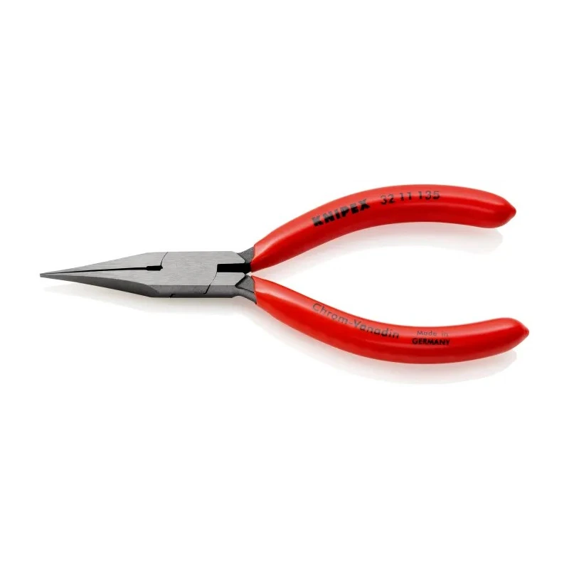 Knipex Relay Adjusting Long Nose Plier, Plastic Coated Handle, 135mm Overall, 34mm Jaw, Polished Chrome Plated 32 11 135