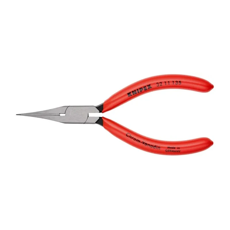 Knipex Relay Adjusting Long Nose Plier, Plastic Coated Handle, 135mm Overall, 34mm Jaw, Polished Chrome Plated 32 11 135