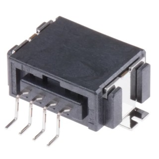 JST CPT Automotive Connector Male Black Surface Mount 4 Way 3A Current Solder Termination SM04B1-CPTK-1A-TB