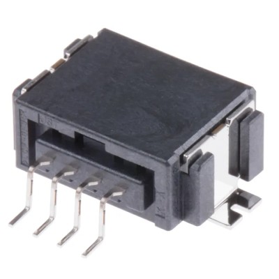 JST CPT Automotive Connector Male Black Surface Mount 4 Way 3A Current Solder Termination SM04B1-CPTK-1A-TB
