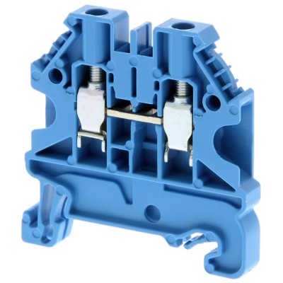 Omron XW5TS40111BL XW5T Series DIN Rail Terminal Block Blue, 4mm², 1-Level, Screw Termination XW5TS40111BL