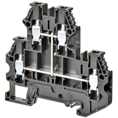 Omron DIN Rail Terminal Block Black 4mm² 2-Level Screw Terminal 32A 800V XW5TS40112V