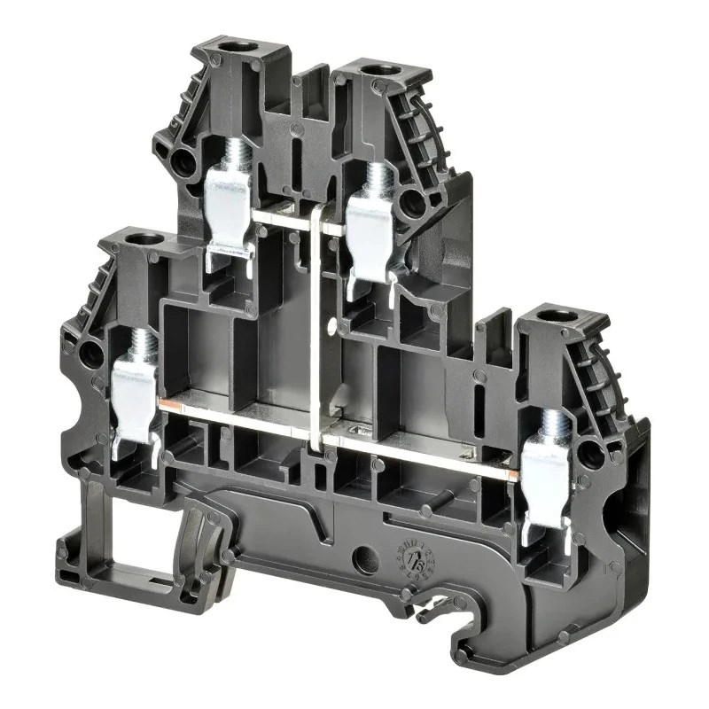 Omron DIN Rail Terminal Block Black 4mm² 2-Level Screw Terminal 32A 800V XW5TS40112V